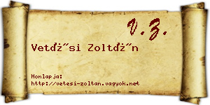 Vetési Zoltán névjegykártya