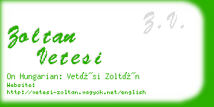 zoltan vetesi business card